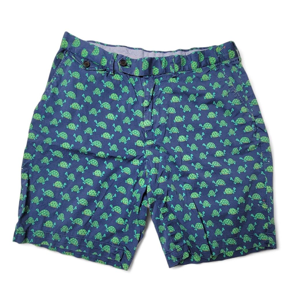Ralph Lauren Polo Golf Shorts Men's 34 Blue Turtle Print Activewear Summer